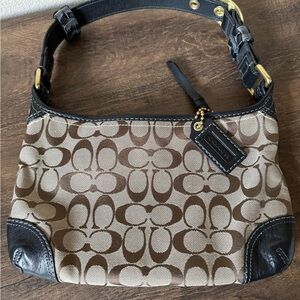Coach Brown and Black Shoulder Bag with Signature Design - F0726-11430
